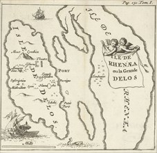 Map of the Cycladic islands of Delos and Rhenia, Greece, Jan Luyken, Hendrick and Dirk Boom, 1679