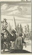Figures impaled on a pole in Egypt as a punishment, Jan Luyken, Charles Angot, 1689