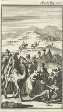 Caravan takes a sick Arab, Jan Luyken, Charles Angot, 1689