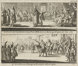 William and Mary proclaimed king and queen of England, 1689, Jan Luyken, Jurriaen van Poolsum, 1689