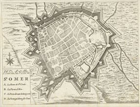 Map of Saint-Omer, 1673-1686, France, Jan Luyken, Hendrick and Dirk Boom, 1673 - 1686