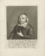 Portrait of Ludovicus Wolzogen, professor and theologian, Jan Luyken, Joachim Oudaan, 1688