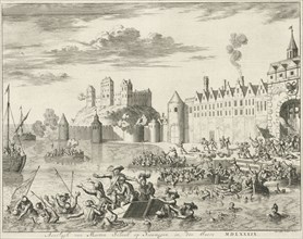 Assault of Martin Schenck at Nijmegen, 1589, Jan Luyken, weduwe Joannes van Someren, Abraham
