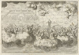 The heavenly Jerusalem with angels singing praise, Jan Luyken, David Ruarus, 1687