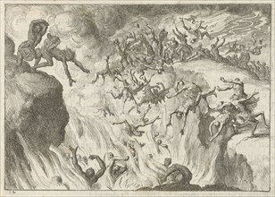 Damned are thrown into the Eternal Fire, Jan Luyken, David Ruarus, 1687