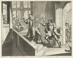 Murder of the Prince of Orange, 1584, Jan Luyken, widow Joannes van Someren, Abraham Wolfgang,