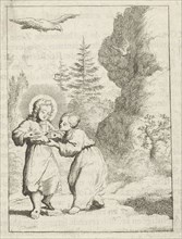Christ shows the personified soul wounds, Jan Luyken, Pieter Arentsz II, 1678-1687