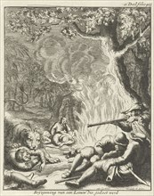 Leo man falls and is shot, Jan Luyken, 1682