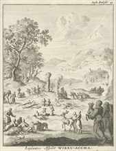 Laplanders worship the god Wirku Accha, Jan Luyken, 1682
