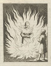 Christ beholds the personified soul surrounded by flames, Jan Luyken, Pieter Arentsz II, 1678-1687