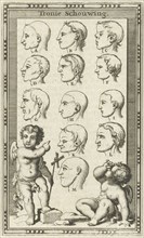 Twelve heads, marked A-M., Jan Luyken, Willem Goeree, 1682