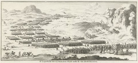 Army tour of the twelve tribes of Israel with the tabernacle, Jan Luyken, Willem Goeree, 1683