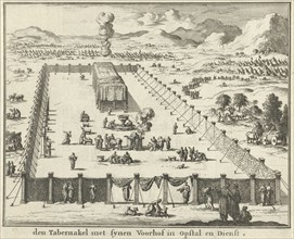 View of the court and the Tabernacle, Jan Luyken, Willem Goeree, 1683
