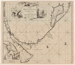 Sea chart of part of the coast of Brazil, Uruguay and Argentina, Jan Luyken, Claes Jansz Voogt,
