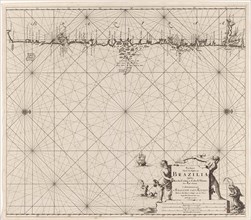 Sea map of part of the coast of Brazil, Jan Luyken, Claes Jansz Voogt, Johannes van Keulen I,