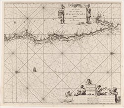 Sea chart of the east coast of Brazil, Jan Luyken, Claes Jansz Voogt, Johannes van Keulen (I), 1683
