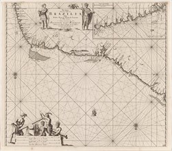 Sea chart of a portion of the northeast coast of Brazil, Jan Luyken, Johannes van Keulen (I),