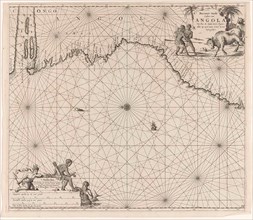 Sea chart of the coast of Congo and Angola, Jan Luyken, Johannes van Keulen (I), unknown, 1683 -