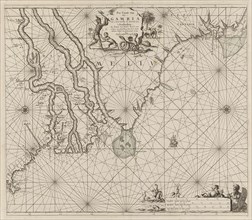 Sea chart of the coast of Gambia and part of the coast of Senegal, Guinea and Sierra Leone, print