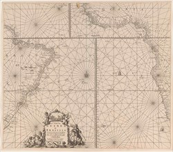 Sea chart of the southern part of the Atlantic coasts of Africa and Brazil, Jan Luyken, Johannes