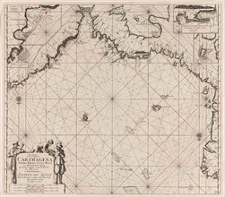 Sea chart of the coasts of Colombia, Panama, Costa Rica and Honduras, with an inset map of