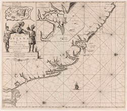 Sea chart of the coast of French Guiana, Jan Luyken, Claes Jansz Voogt, Johannes van Keulen (I),