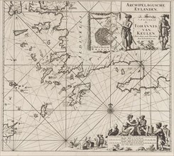 Sea chart of the southeastern part of the Aegean Sea, print maker: Jan Luyken, Johannes van Keulen