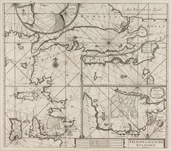 Sea chart of the northeastern part of the Aegean Sea, the Sea of Marmara and the Bosphorus, print