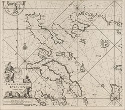 Sea chart of the western part of the Aegean part of the coast of Greece, Jan Luyken, Johannes van