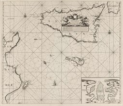 Map of the islands of Sicily and Malta and part of the coast of Tunisia, Anonymous, Johannes van
