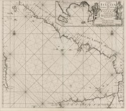 Sea chart of part of the southwest coast of Italy and the north coast of Sicily, print maker: