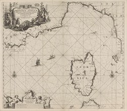 Map of part of the Mediterranean coast of France and the north coast of Italy, Anonymous, Johannes