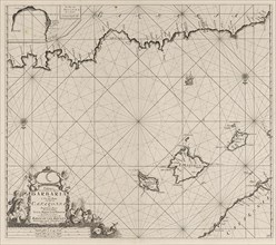 Sea chart of a part of the Mediterranean Sea with the coasts of Spain and Algeria, Anonymous,