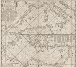 the Mediterranean Sea Map with over the western and the eastern part under, Anonymous, Johannes van