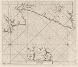 Sea map of part of the coast of Portugal, Jan Luyken, Anonymous, Johannes van Keulen I, 1681-1803
