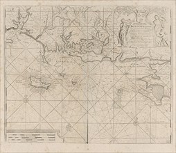 Sea chart of the coast of France between the island of Groix and the municipality of La
