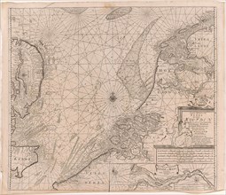 Sea chart of the southern part of the North Sea and part of the east coast of England, Gerard van