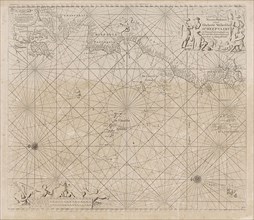 Sea chart of the Atlantic Ocean to the west coast of Europe and parts of Africa, Jan Luyken,