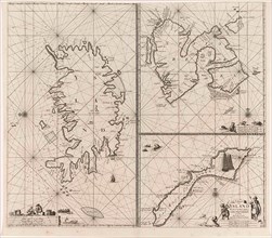 Three-piece waiver of Iceland, Jan Mayen Island and Spitsbergen, Jan Luyken, Johannes van Keulen I,