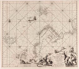 Sea chart of Northern part of Atlantic and Arctic Ocean, North Sea and Baltic Sea, Jan Luyken,