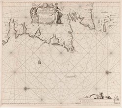Sea chart of part of north east coast of Scotland and the Orkney Islands, Jan Luyken, Johannes van