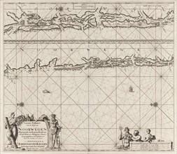 Sea chart of part of the coast of Norway near Bergen, Jan Luyken, Johannes van Keulen I, unknown,