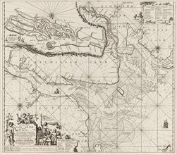 Sea chart of part of the Elbe, the Weser and Jadebusen, Jan Luyken, Johannes van Keulen I, unknown,