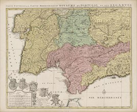 Map of the south of Spain and Portugal, Johannes Covens and Cornelis Mortier, unknown, 1720 - 1772