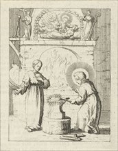 Christ and the soul personified in a forge, Jan Luyken, Pieter Arentsz II, 1678-1687