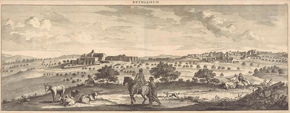 View of Bethlehem, Israel, print maker: Jan Luyken, print maker: Pieter Schenk I, Cornelis de