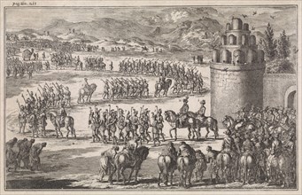 procession at the exit of the king of Persia, Jan Luyken, H.W. Meyer, 1712