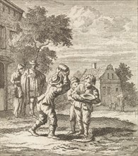 Children play a game, Zacharias Chatelain (II), Jan Luyken, wed. Pieter Arentsz (II), 1712