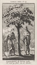 Parable of the barren fig tree, Jan Luyken, wed. Pieter Arentsz & Cornelis van der Sys (II), 1712