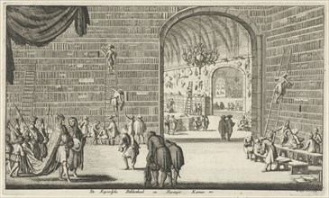 Imperial library and curiosities, print maker: Jan Luyken, Jan Claesz ten Hoorn, 1682